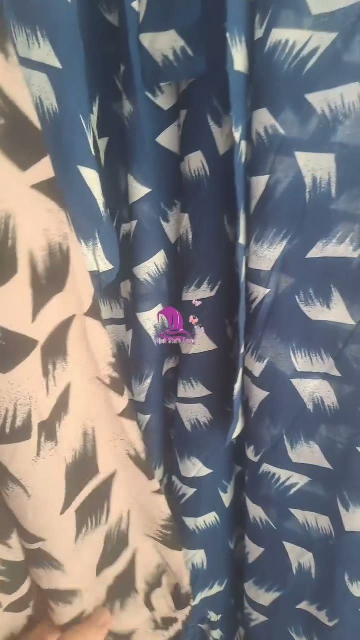 Fustan pambuk me motive, ngjyra blu e errët
