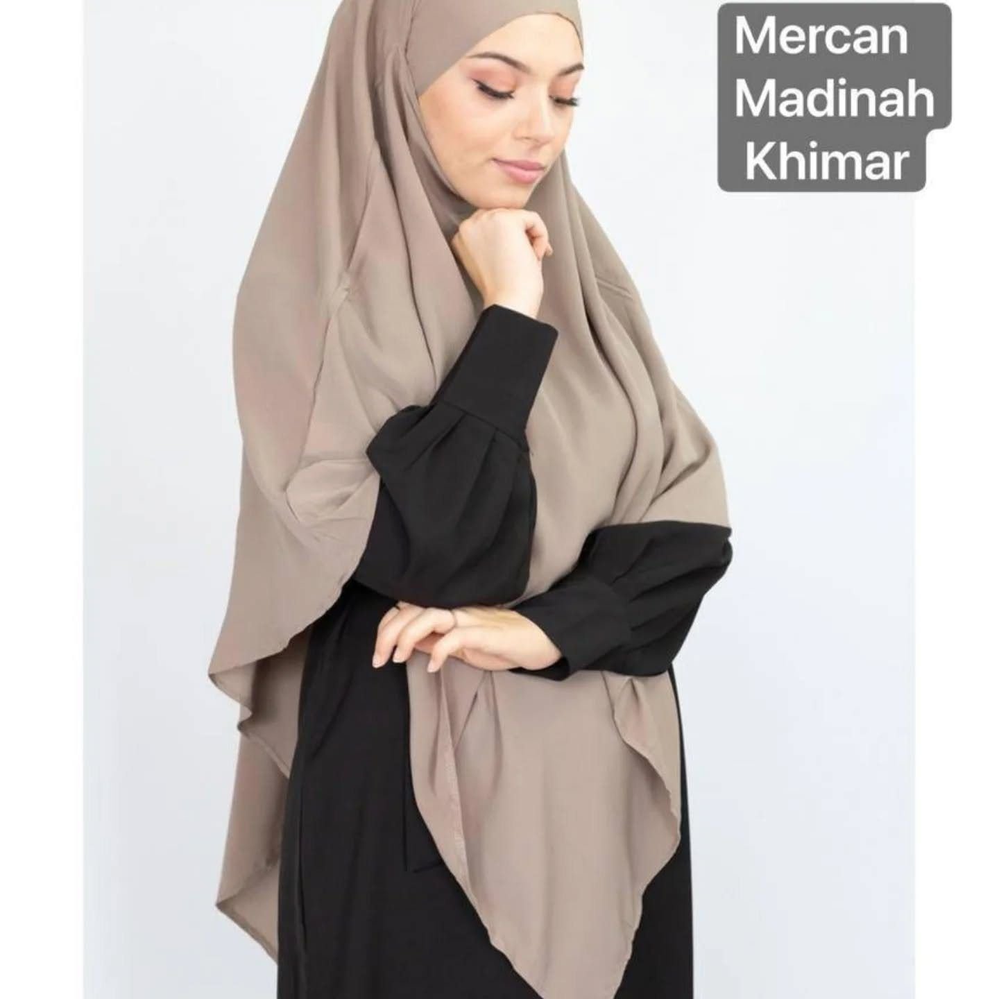 Khimar medine ipek, ngjyra vizon